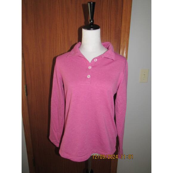 Croft & Barrow Pink Collared Sweatshirt w/Large Buttons- S - Picture 1 of 4